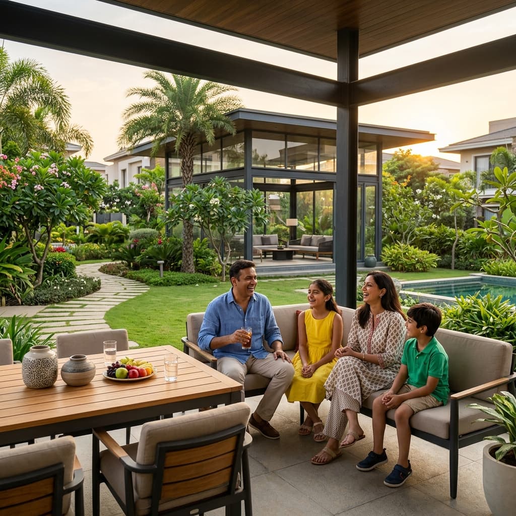 Family enjoying a luxurious lifestyle at Mahakali Greens